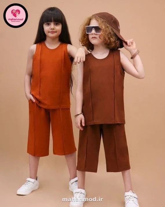 تاپ شلوارک بچه گانه رگه پنبه‌ای
