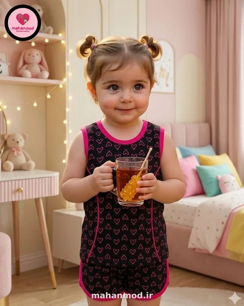 تاپ شلوارک بچه گانه طرح طرحدار پنبه‌ای