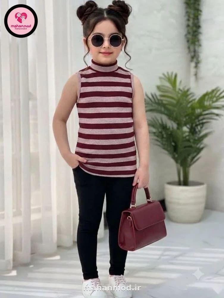 تاپ بچه گانه طرح رینگی پنبه‌ای
