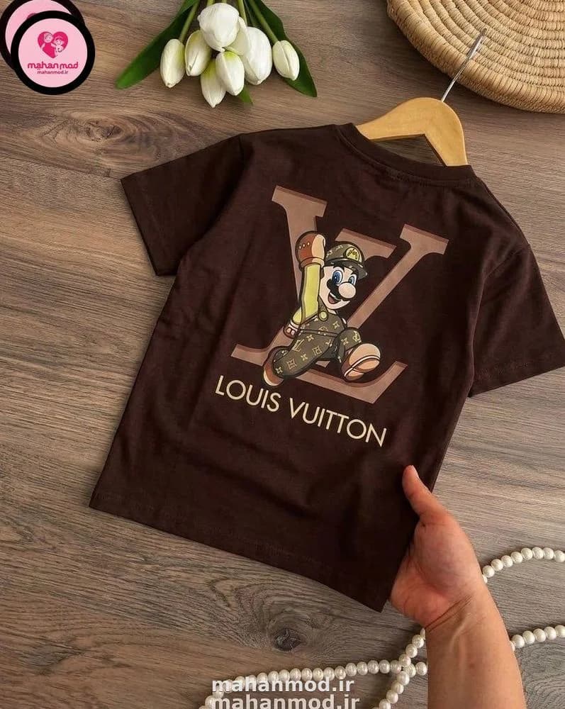 تیشرت بگ استایل دخترانه Louis vuitton جنس دورس پنبه تیپ لایکرا