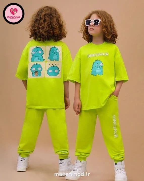 تیشرت شلوار بچه گانه dinosaur دورس پنبه‌ای