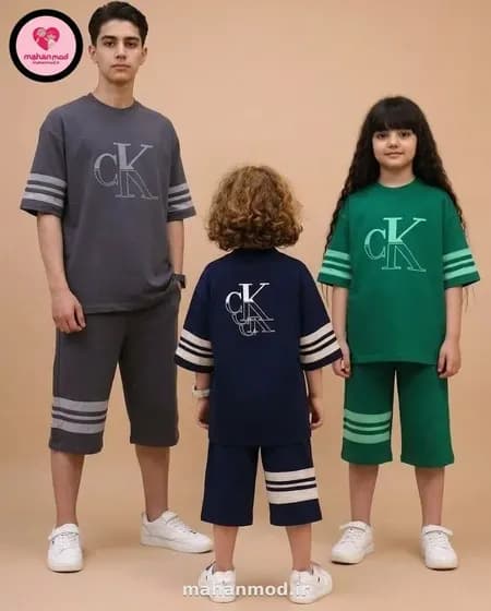 تیشرت شلوارک بگ پسرانه استایل Calvin جنس سوپر پنبه فول لایکرا