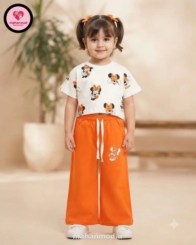 کراپ شلوار بچه گانه مینی موس دورس پنبهای