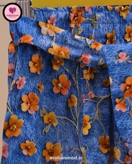 شلوار دخترانه طرح گل بنفشه
