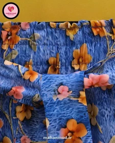 شلوار مادر دختری طرح گل بنفشه