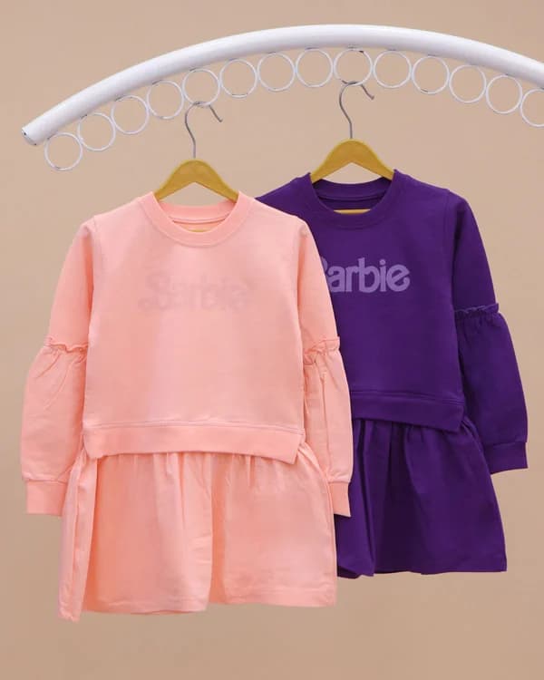 پیراهن دخترانه barbie دورس پنبهای