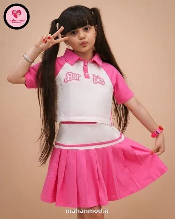 کراپ دامن بچه گانه barbie پنبهای