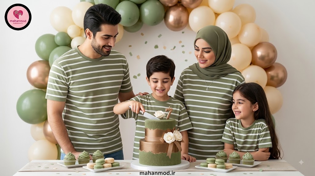 لباس خانوادگی تم تولد سبز