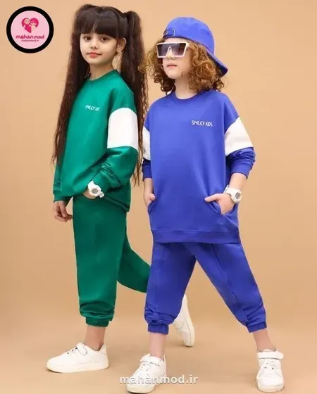 بلوز شلوار بگ بچه گانه استایل Smiley Kids جنس دورس پنبه تیپ لایکرا