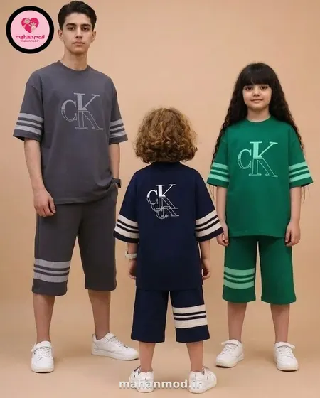 تیشرت شلوارک بگ استایل Calvin جنس سوپر پنبه فول لایکرا