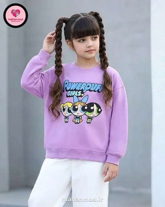 بلوز بگ استایل دخترانه power puff جنس دورس پنبه تیپ لایکرا