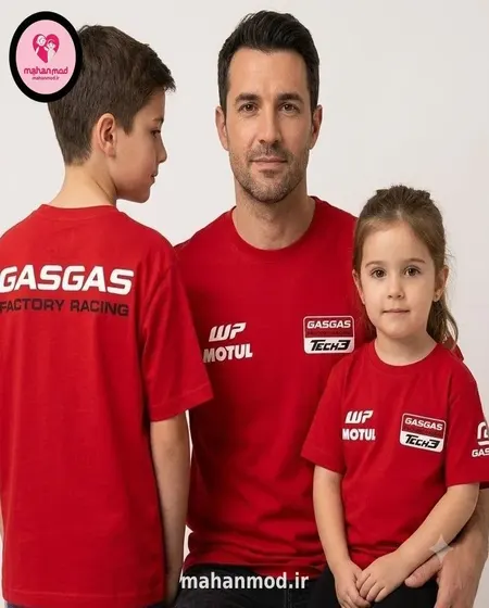 تیشرت ست خانوادگی GAS قرمز جنس سوپر پنبه فول لایکرا