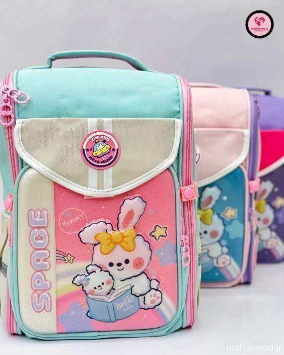 کوله پشتی بچه گانه Rabbit mom جنس برزنت ضخیم