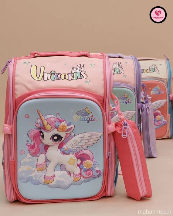 کوله پشتی بچه گانه unicorns جنس برزنت ضخیم