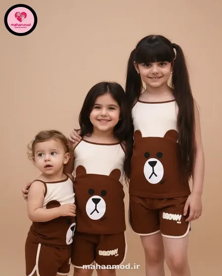 تاپ شلوارک دخترانه BROWN جنس سوپر پنبه فول لایکرا