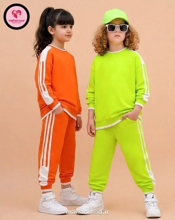 بلوز شلوار بگ استایل بچه گانه Happy kids جنس دورس پنبه تیپ لایکرا