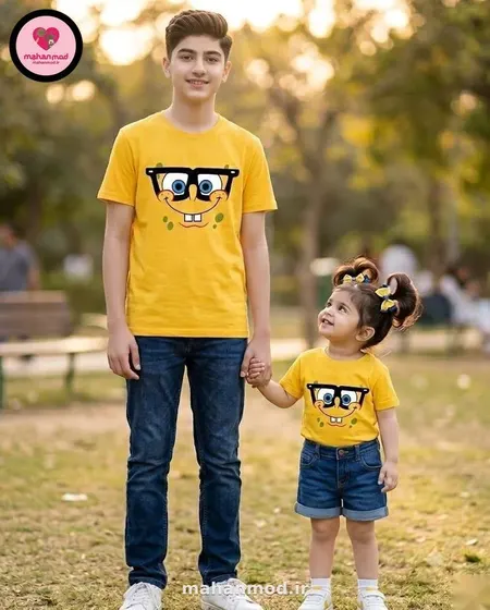 تیشرت باب اسفنجی بچه گانه جنس سوپر پنبه فول لایکرا