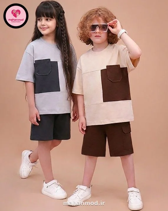 تیشرت شلوارک بچه گانه Mini street جنس سوپر پنبه فول لایکرا