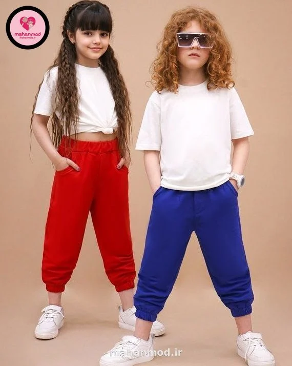 شلوار بچه گانه دورس jogger جنس پنبه تیپ لایکرا
