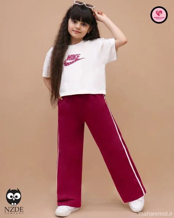 کراپ شلوار بگ دخترانه NIKE جنس سوپر پنبه فول لایکرا دورس تیپ
