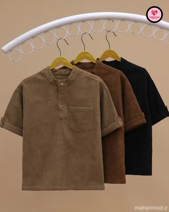شومیز مخمل Henley جنس کبریتی
