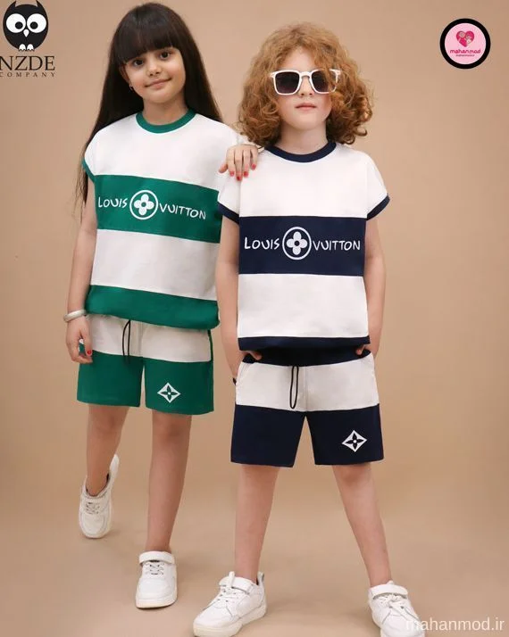 تاپ شلوارک استوپر دار بچه گانه Louis Vuitton جنس سوپر پنبه فول لایکرا