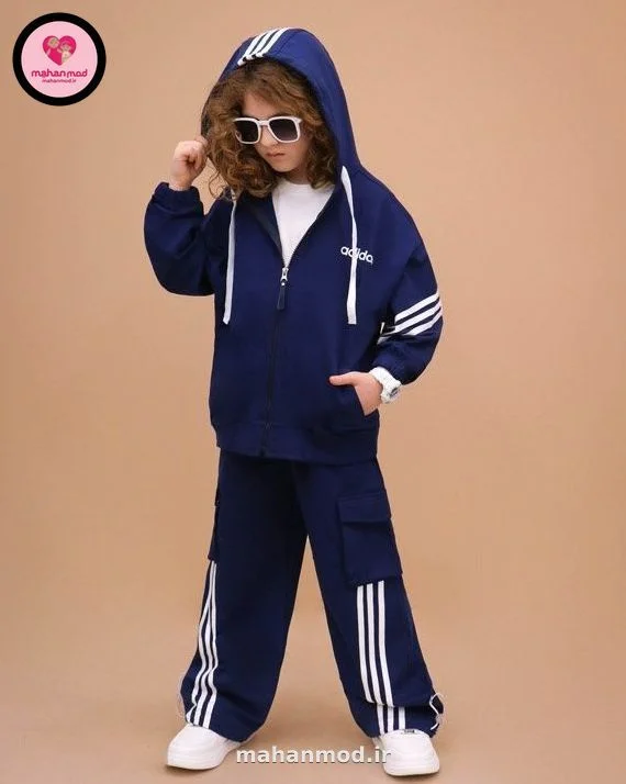سویشرت شلوار بگ استایل بچه گانه adidas جنس دورس پنبه تیپ لایکرا
