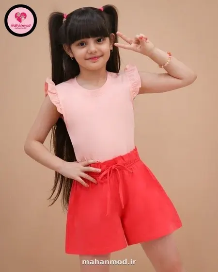 تاپ شلوارک دخترانه Glow Girl جنس سوپر پنبه فول لایکرا