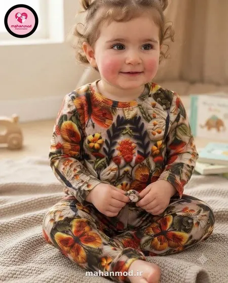 بلوز شلوار دخترانه مخمل نانو 5 بعدی پروانه Family جنس بُعدی