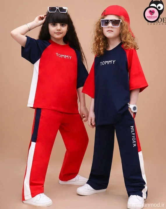 تیشرت شلوار بگ بچه گانه استایل TOMMY جنس سوپر پنبه فول لایکرا دورس تیپ