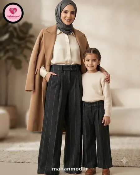 شلوار فوتر دیپلمات ست مادر دختری