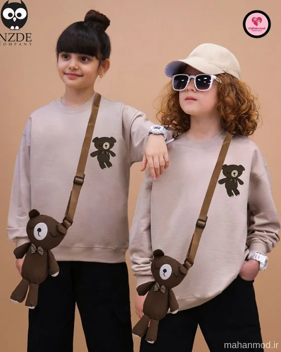 ست دو تیکه بلوز بچه گانه و عروسک Teddy جنس دورس پنبه تیپ لایکرا
