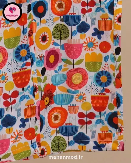 شلوار ست مادر دختری سه بعدی گل قاصدک سفید جنس نخی