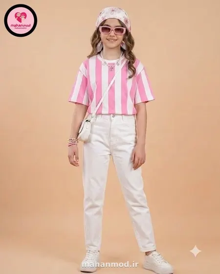 تیشرت بچه گانه color loop صورتی جنس سوپر پنبه فول لایکرا
