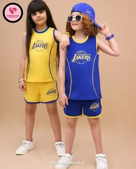 تاپ شلوارک بچه گانه LAKERS جنس سوپر پنبه فول لایکرا