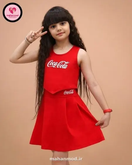 کراپ دامن دخترانه COCA COLA جنس سوپر پنبه فول لایکرا