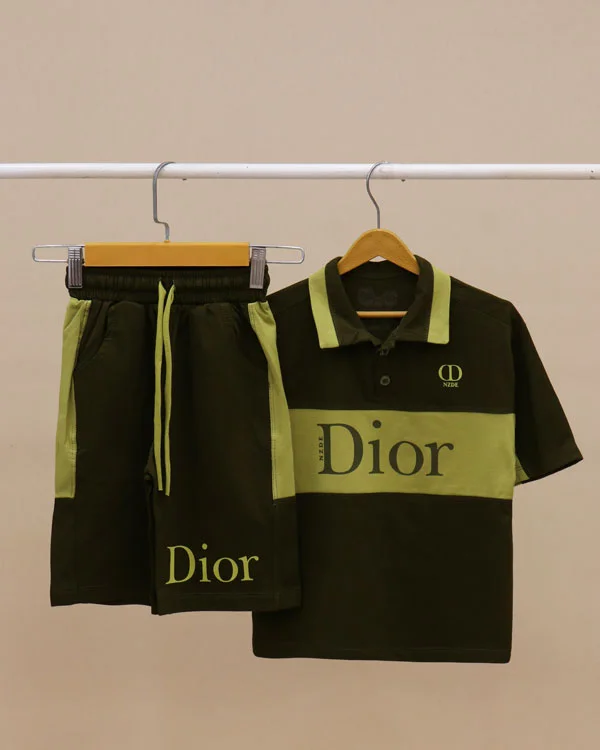 پولوشرت شلوارک بگ استایل Dior بچه گانه جنس سوپر پنبه فول لایکرا سایز 40 تا 70 | Dior | ماهان مد