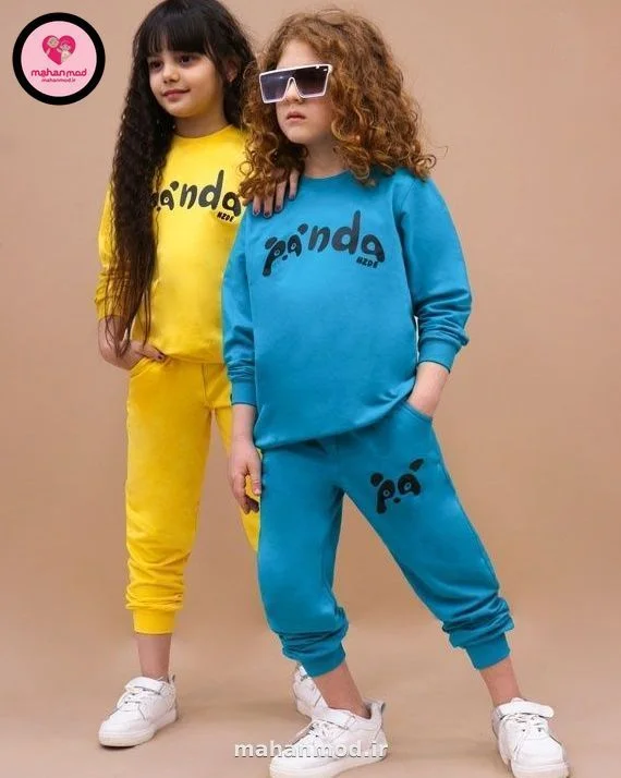 بلوز شلوار PANDA ماهان مد بچه گانه جنس دورس پنبه تیپ لایکرا