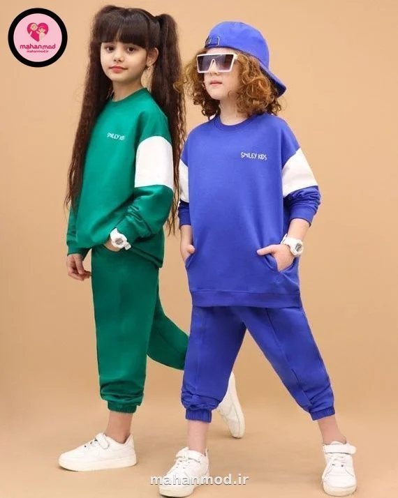 بلوز شلوار بگ استایل Smiley Kids دخترانه جنس دورس پنبه تیپ لایکرا