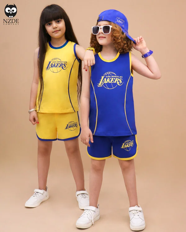 تاپ شلوارک LAKERS بچه گانه جنس سوپر پنبه فول لایکرا سایز 35 تا 55 | LAKERS | ماهان مد