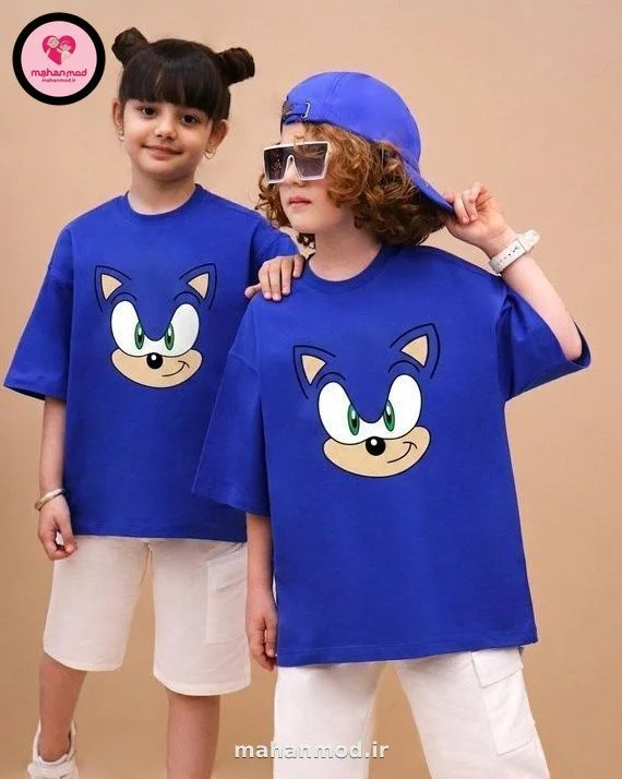 تیشرت بگ استایل SONIC بچه گانه جنس سوپر پنبه فول لایکرا سایز 40 تا 70 | SONIC | ماهان مد