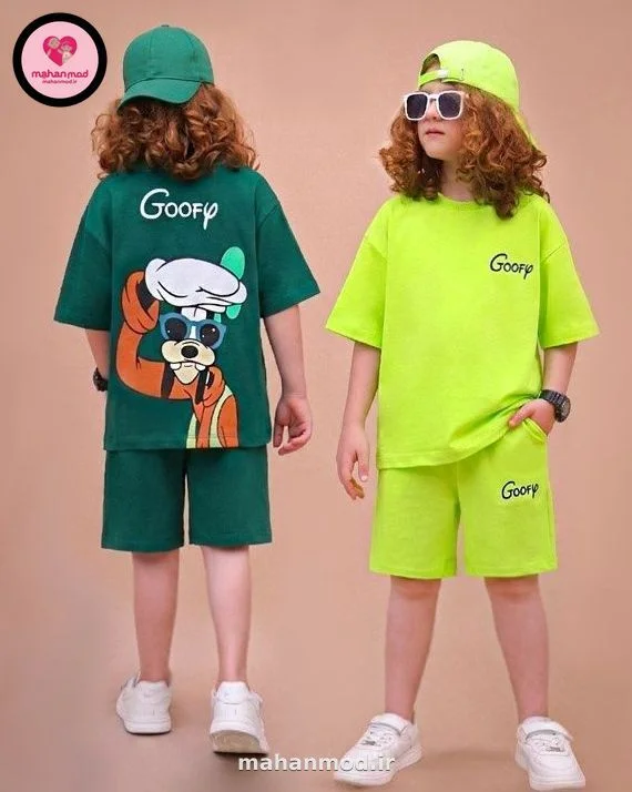 تیشرت شلوارک GOOFY دخترانه جنس سوپر پنبه فول لایکرا