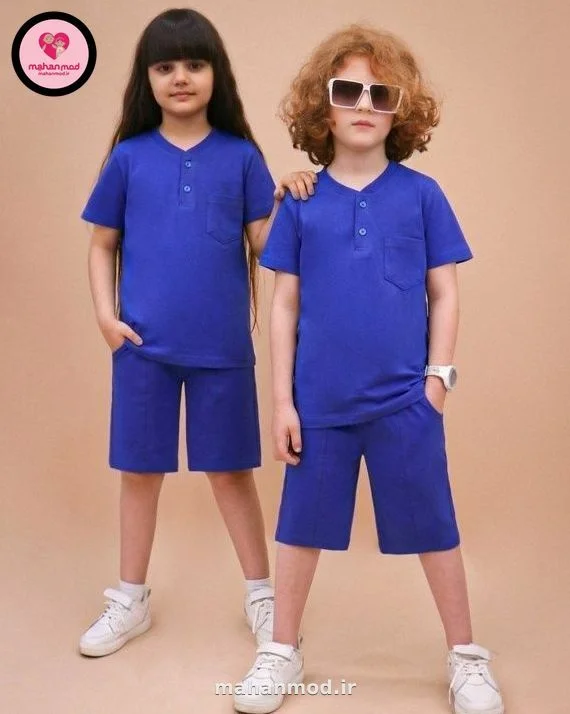 تیشرت شلوارک Henley بچه گانه جنس سوپر پنبه فول لایکرا سایز 40 تا 45 | Henley | ماهان مد
