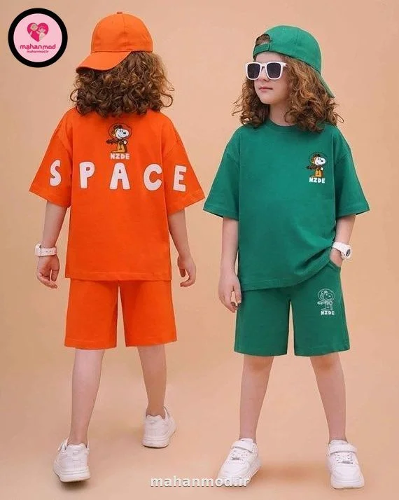 تیشرت شلوارک بگ دخترانه استایل SNOOPY جنس سوپ پنبه فول لایکرا