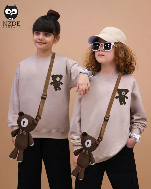 ست دو تیکه بلوز و عروسک Teddy بچه گانه جنس دورس پنبه تیپ لایکرا سایز 50 تا 55 | Teddy | ماهان مد
