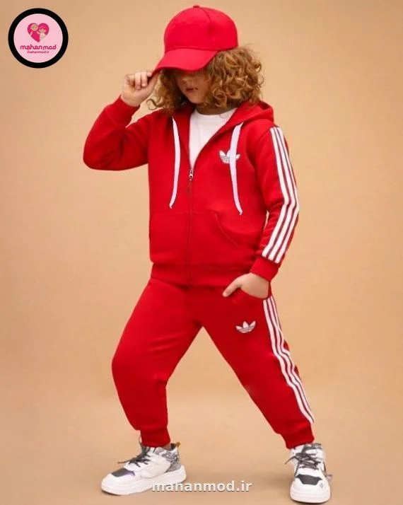 سویشرت شلوار آستین رگلان adidas بچه گانه جنس دورس پنبه تیپ لایکرا سایز 45 تا 50 | adidas | ماهان مد