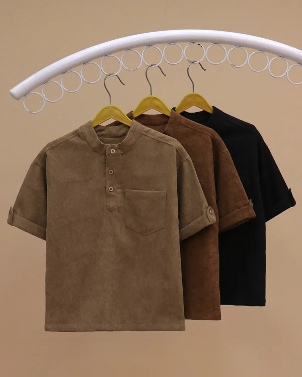 شومیز مخمل Henley بچه گانه جنس مخمل کبریتی سایز 50 | Henley | ماهان مد