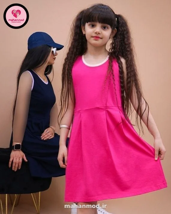 پیراهن ست مادر دختری پرنسس ماهان مد جنس سوپر پنبه فول لایکرا