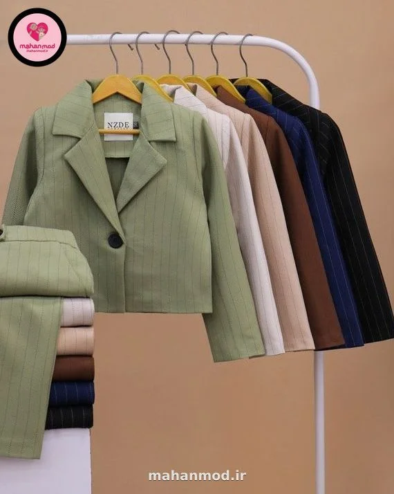 کت کراپ شلوار دیپلمات بچه گانه جنس مازراتی کجراه دیپلمات سایز 50 تا 70 | ماهان مد