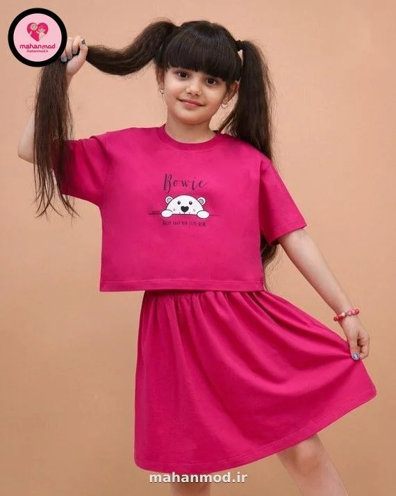 کراپ دامن CUTE BEAR بچه گانه جنس سوپر پنبه فول لایکرا سایز 40 تا 55 | CUTE BEAR | ماهان مد